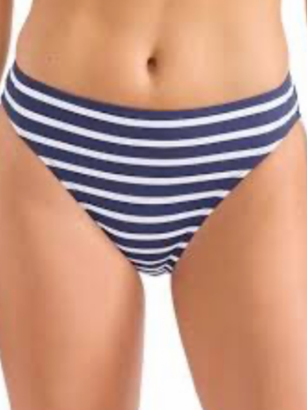 NWT Tommy Bahama Swim Coastline Stripe Hipster Bikini Bottom Mare Navy Size L